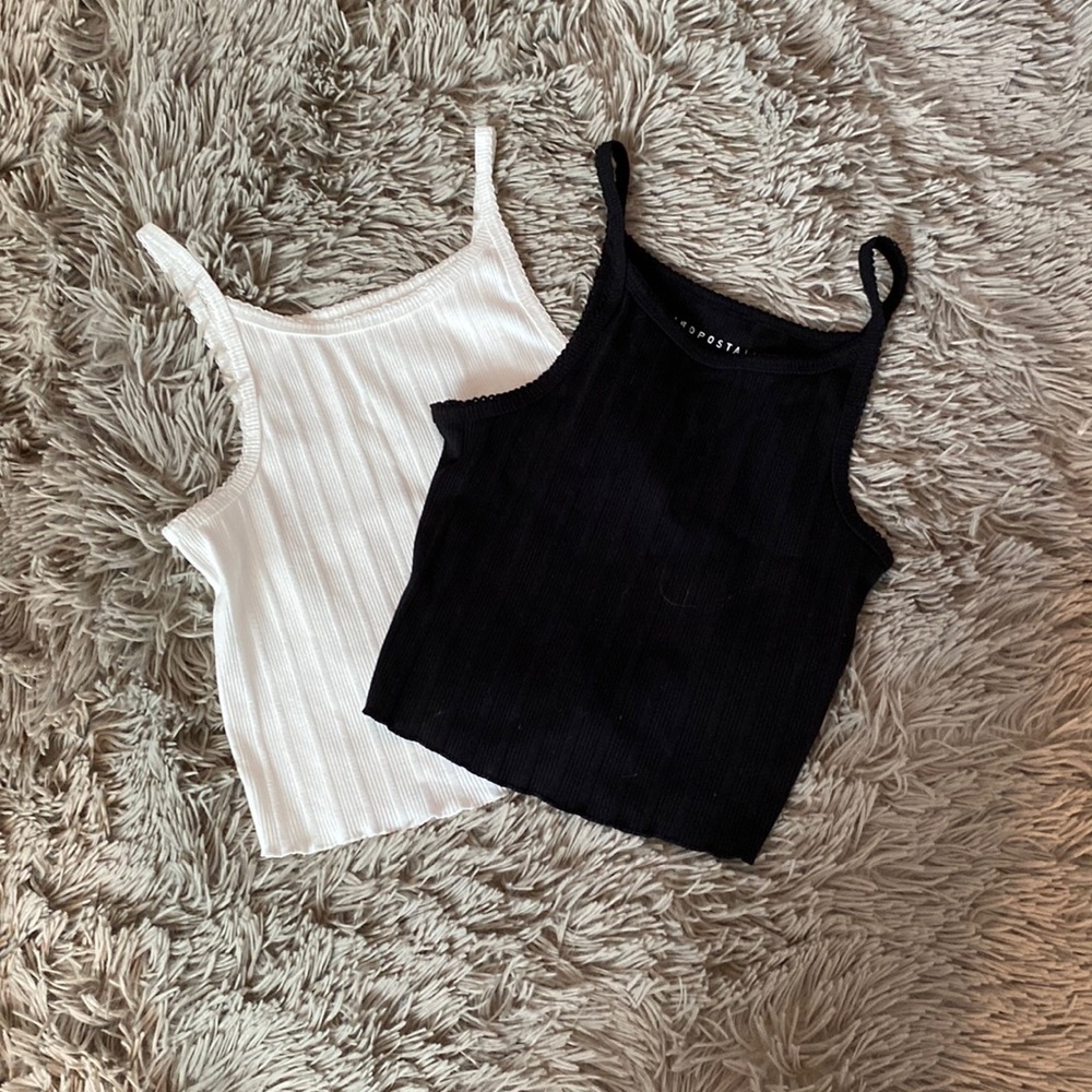 black and white tanks from aeropostale!